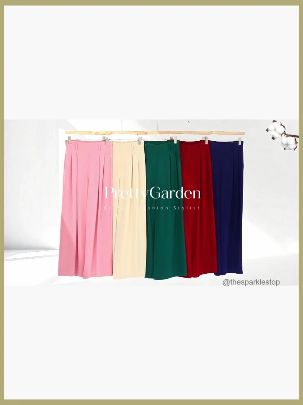 Wide Leg Pleated High Waisted Dress Pants Elastic Waist Palazzo Slacks - Picture 7 of 7